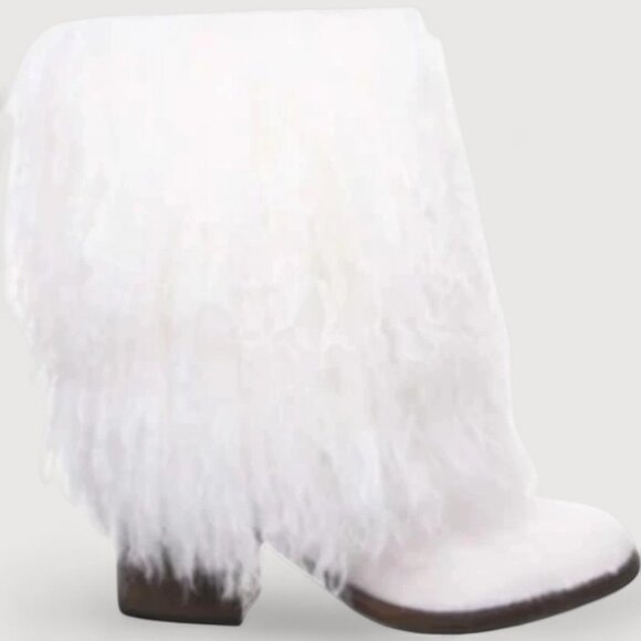 Bearpaw Botica White Shearling Fur Wool Warm Mongolian Sherpa Winter Boots 10 - Picture 9 of 9